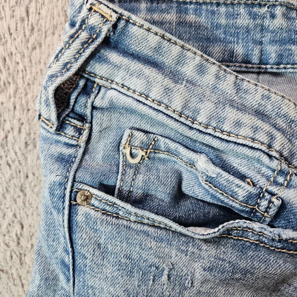 True Religion‎ Jeans Men 33 x 29 Halle High Rise Super Skinny Raw Hem Distressed